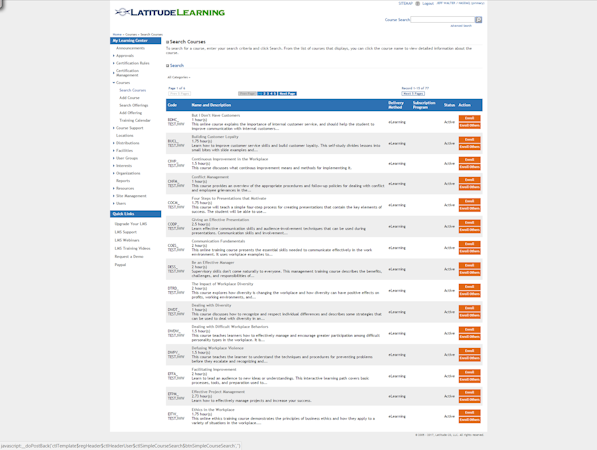 Search courses