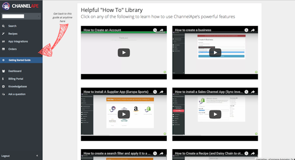 ChannelApe how-to library screenshot