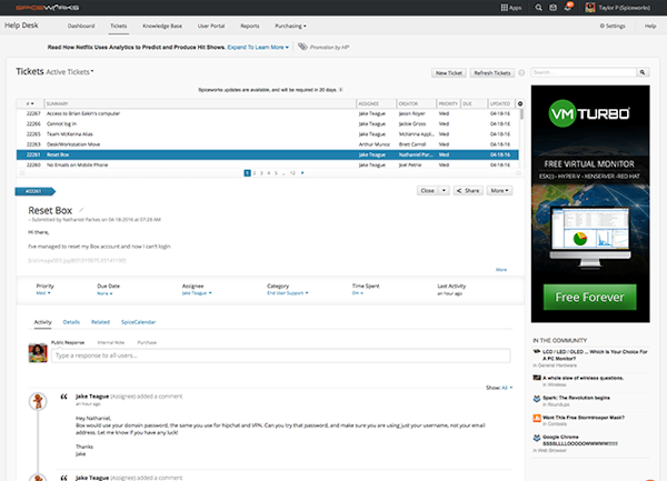 Spiceworks Help Desk For It Reviews Demo Pricing 2020