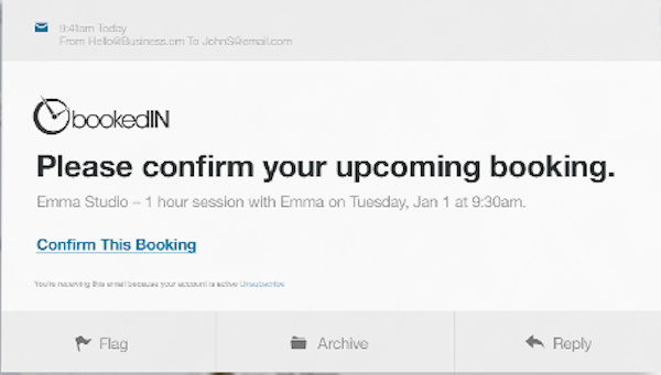 Booking confirmation