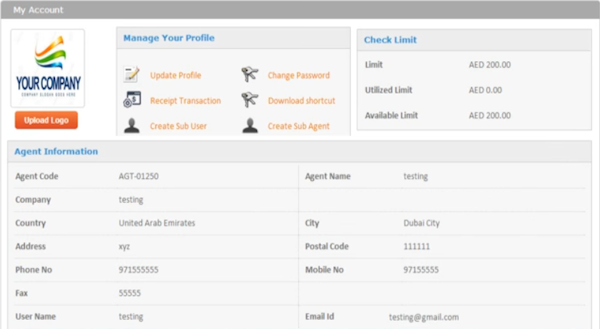 Company dashboard