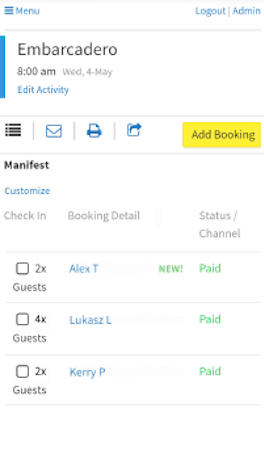 Booking details