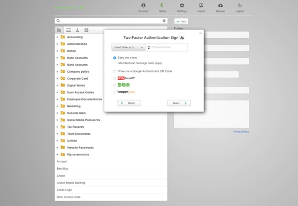 Two-factor authentication