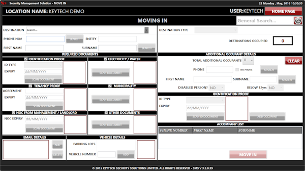 Move in information