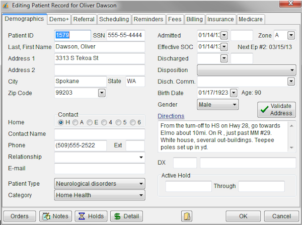 Patient record