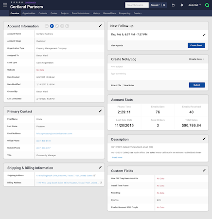 Account overview