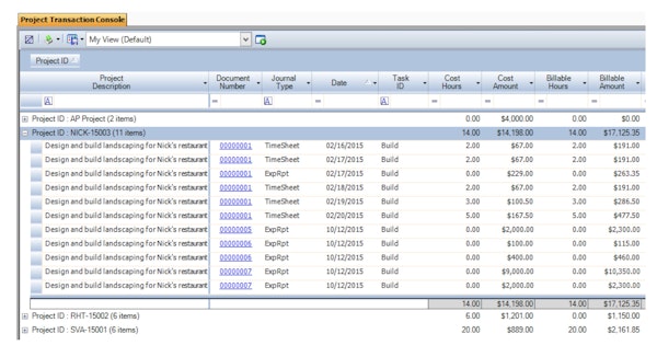 Project Transaction Console