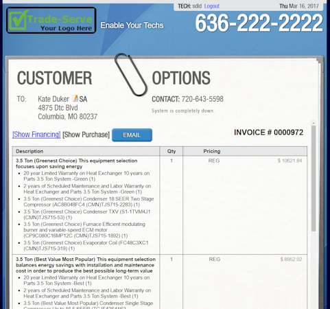 Customer options