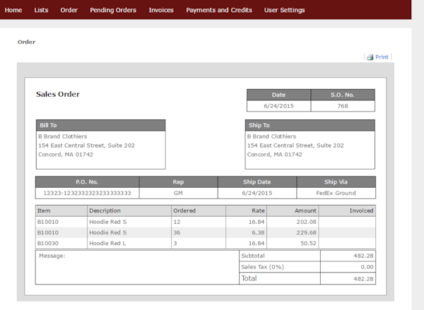 Sales order