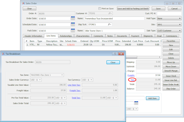 Tax calculation
