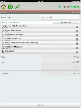 Mobile invoice