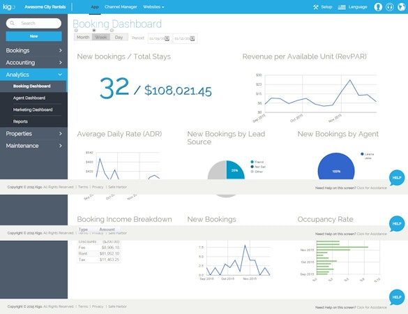 Booking dashboard