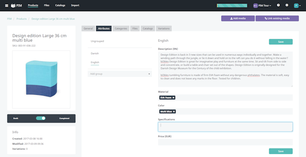 Product attributes