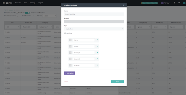 Attribute creation import