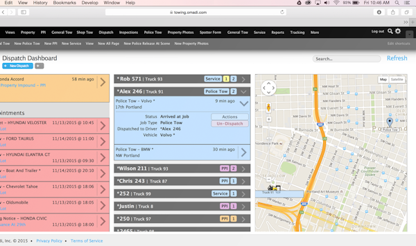 Dispatch dashboard