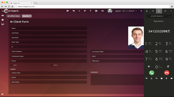 uContact Client form