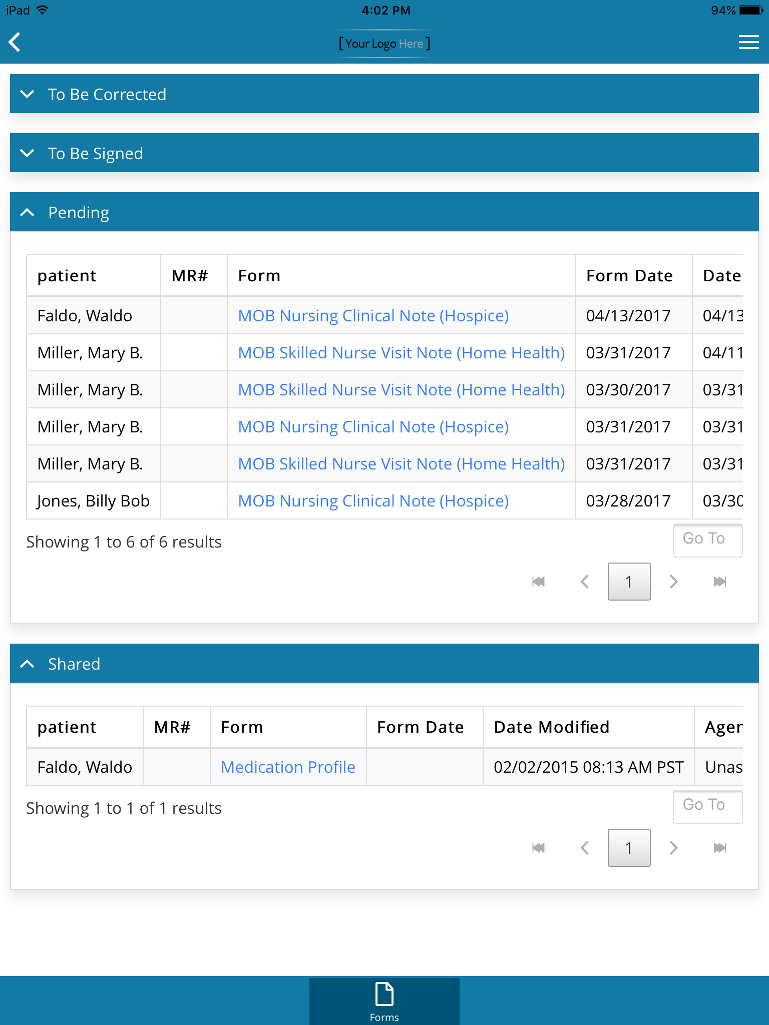 DeVero - Patient records