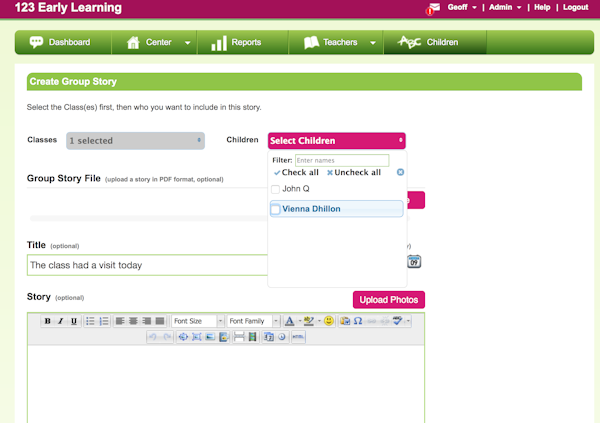 Create group story