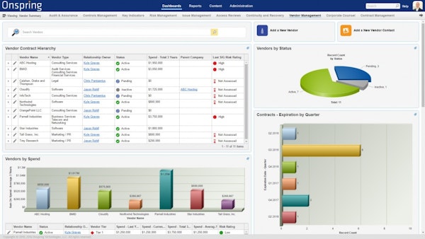 Vendor dashboard