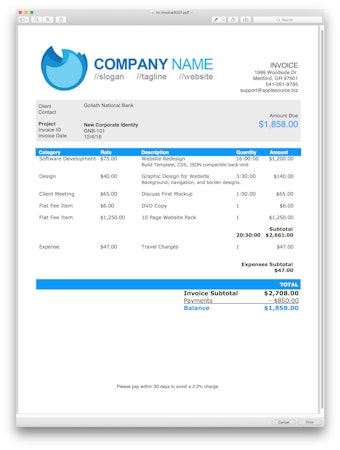 Invoice template