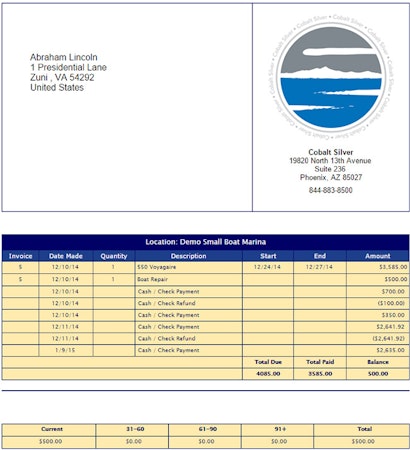 Marina invoice