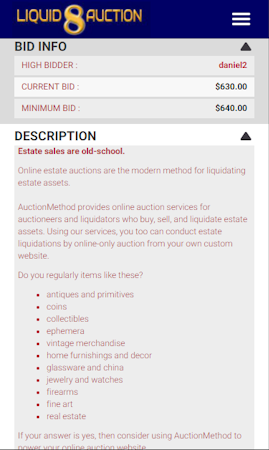 Bid information