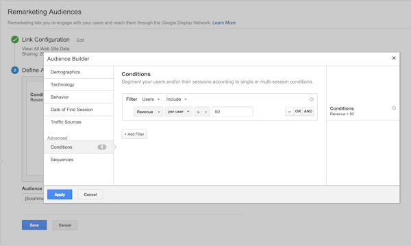 Audience builder