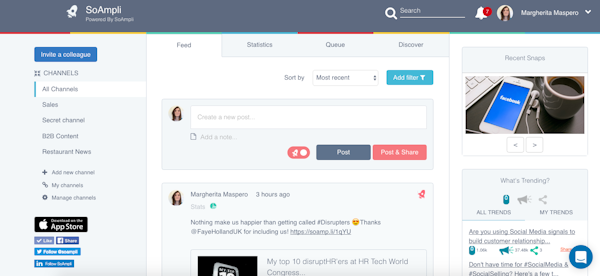 Channel dashboard