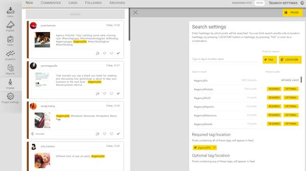 Search settings