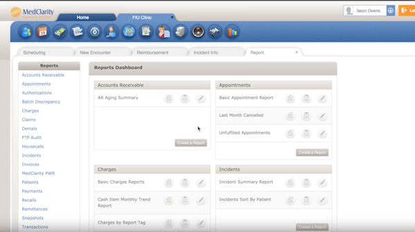 Reports dashboard