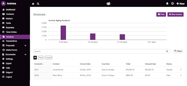 Lawgro invoices analysis report