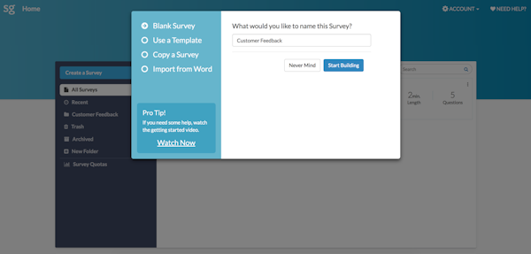 Create a survey