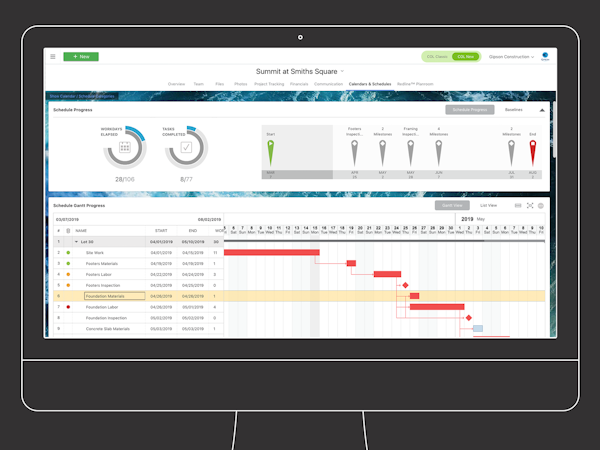 UDA ConstructionOnline progress tracking