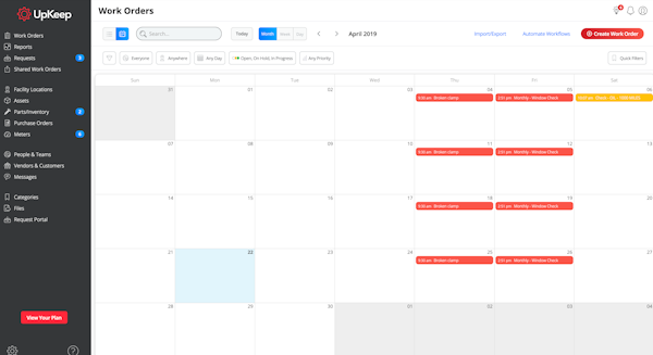 Schedule work orders