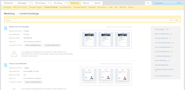 Share marketing content with users