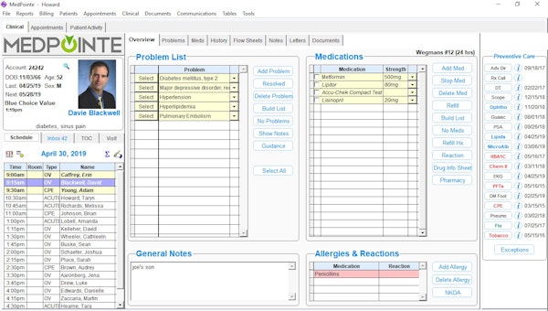 Clinical dashboard