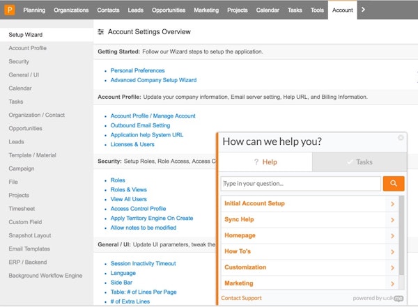 Account settings