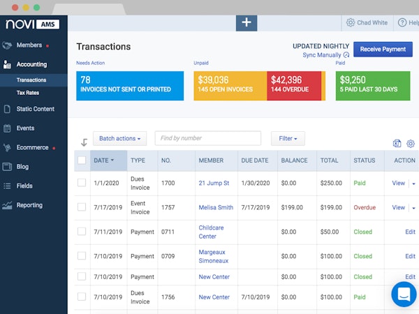 Novi AMS Quickbooks Transactions