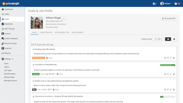 Goals and Job Profiles