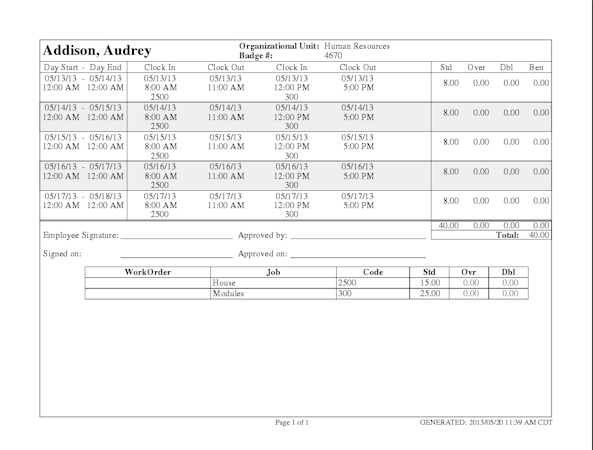 Sign-off report PDF