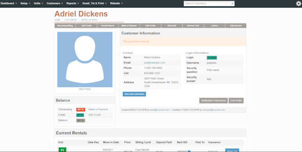 Customer profile