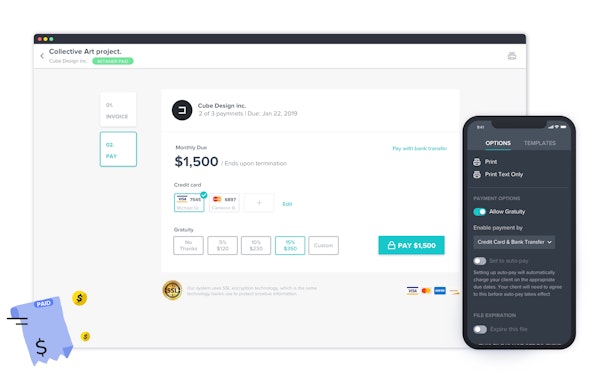 HoneyBook payment page