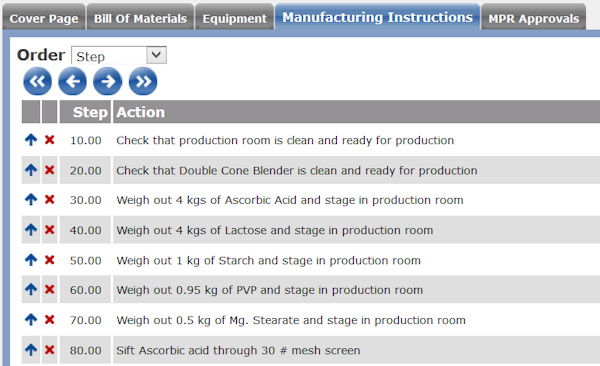 Mater production record details