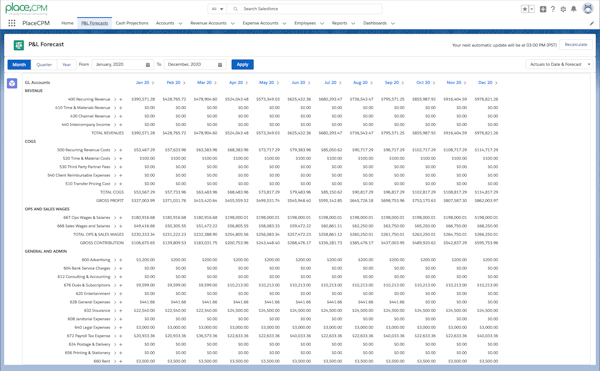 P&L Forecast