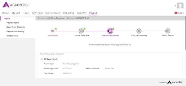 Ascentis Processing Payroll