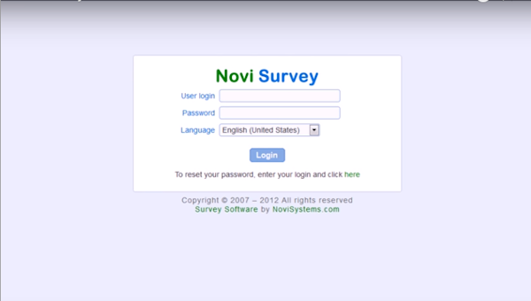 Login page