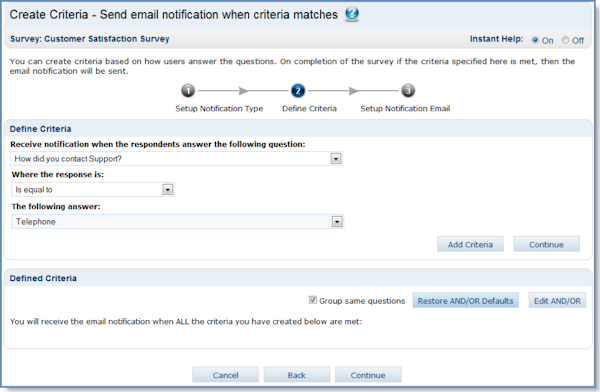 Email notifications