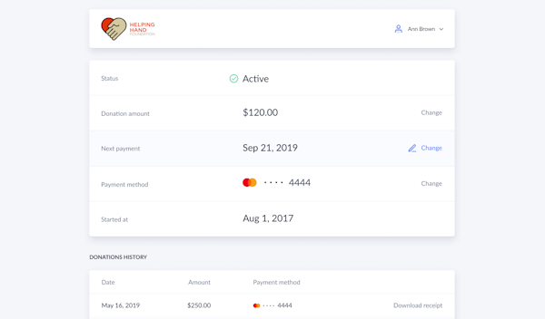 Donor Self-Service Portal