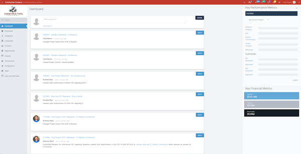 View your dashboard of all project updates.