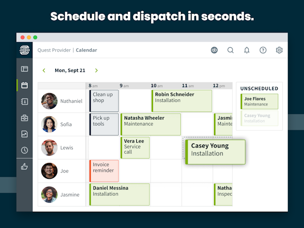 Schedule and dispatch.